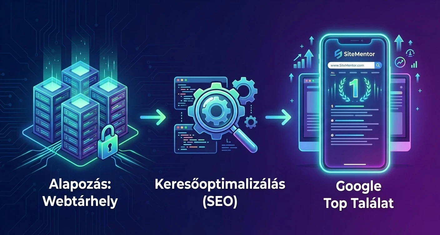 Keresőoptimalizálás és SEO stratégia 2026-ban - Google rangsorolás illusztráció
